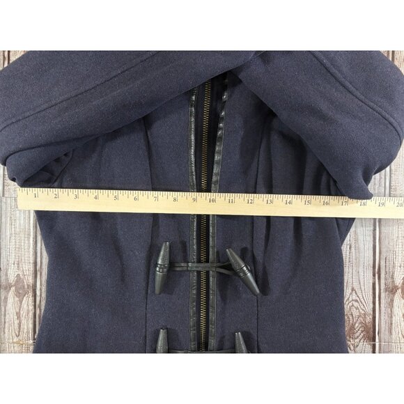 Mackage Steffy Wool blend Coat with Toggle and Zip Off Hood size S Navy - Picture 8 of 11
